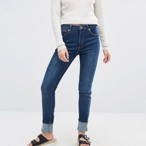 *MONKI* MOCKI BLACK CROPPED MID RISE SKINNY JEANS